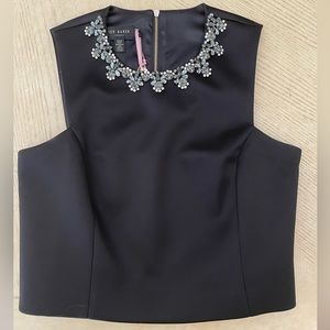 Stunning cropped Ted Baker blouse with rhinestones.